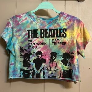 The Beatles tie dye crop top tee